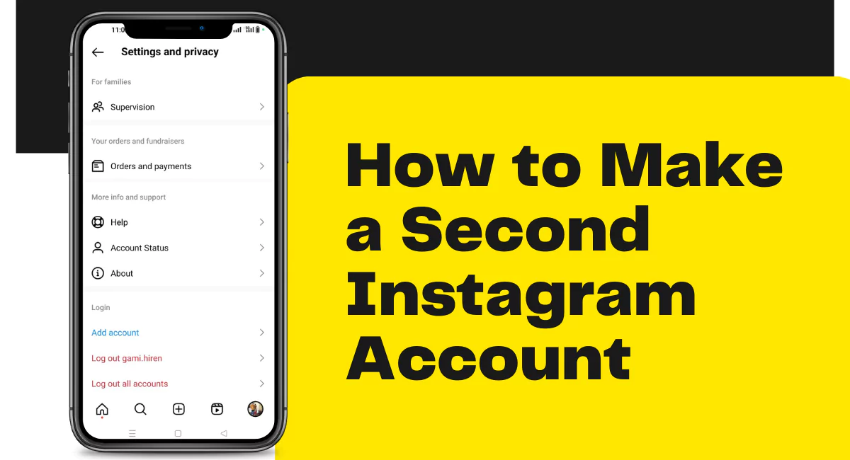 how to make second instagram account